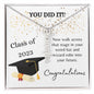 Vertical Name Necklace with Message Card | Graduation 2023 | Funny Graduation Gift for Her