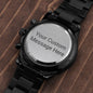 Customizable Engraved Black Chronograph Watch | Gift for My Lover | Gift for My Man