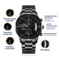 Customizable Engraved Black Chronograph Watch | Gift for My Lover | Gift for My Man