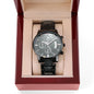 Customizable Engraved Black Chronograph Watch | Gift for My Lover | Gift for My Man
