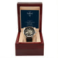 Men's Openwork Watch with Mahogany Box | Gift For Him | Gift for Husband