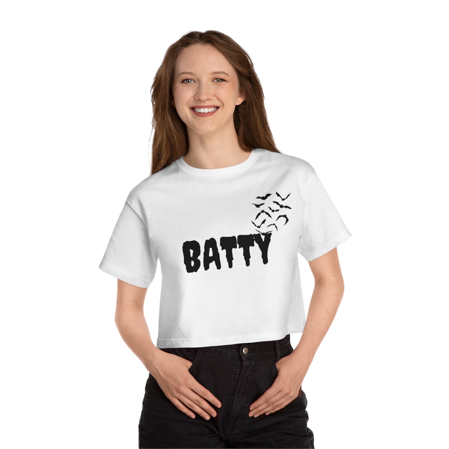 BATTY Champion Cropped Halloween T-Shirt