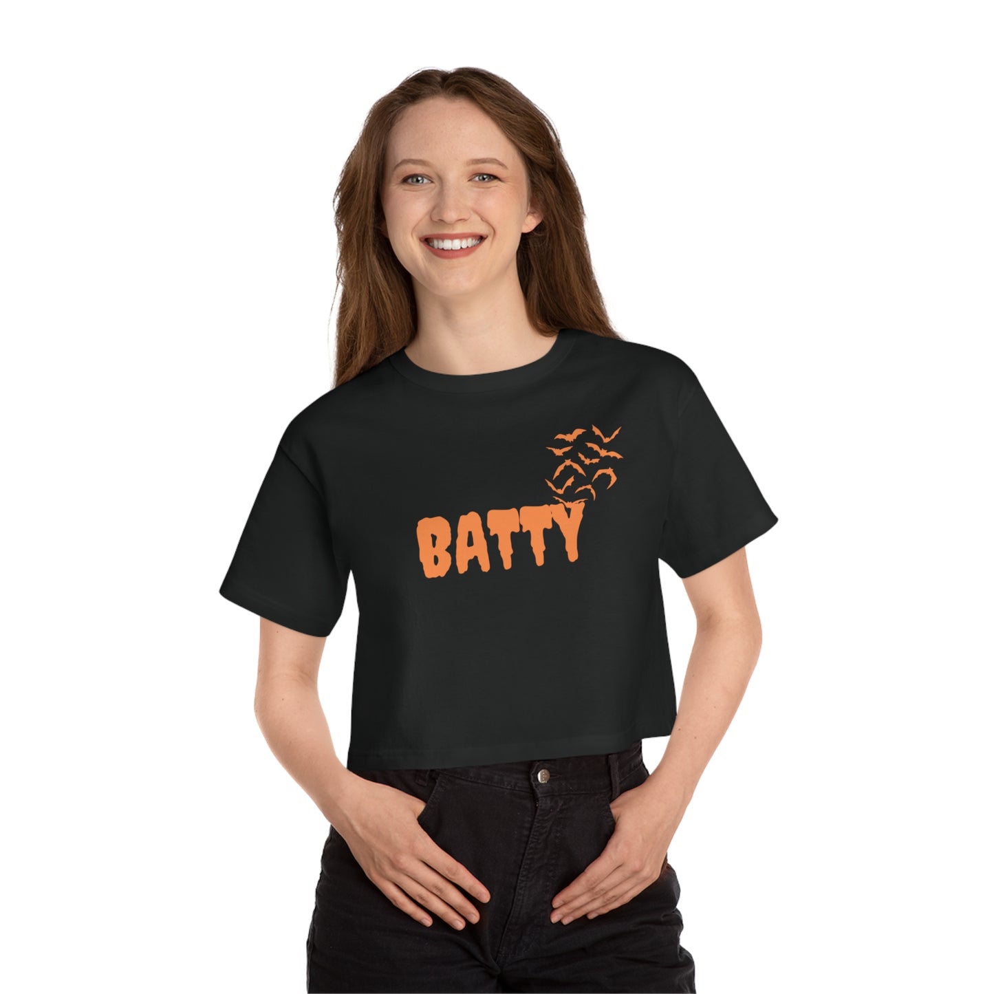 BATTY Champion Cropped Halloween T-Shirt