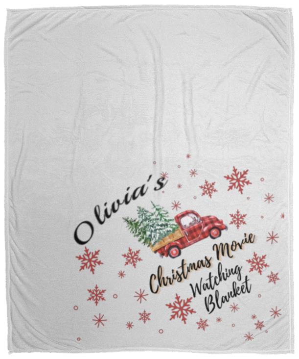 Personalized Cozy Plush Fleece Christmas Movie Watching Blanket