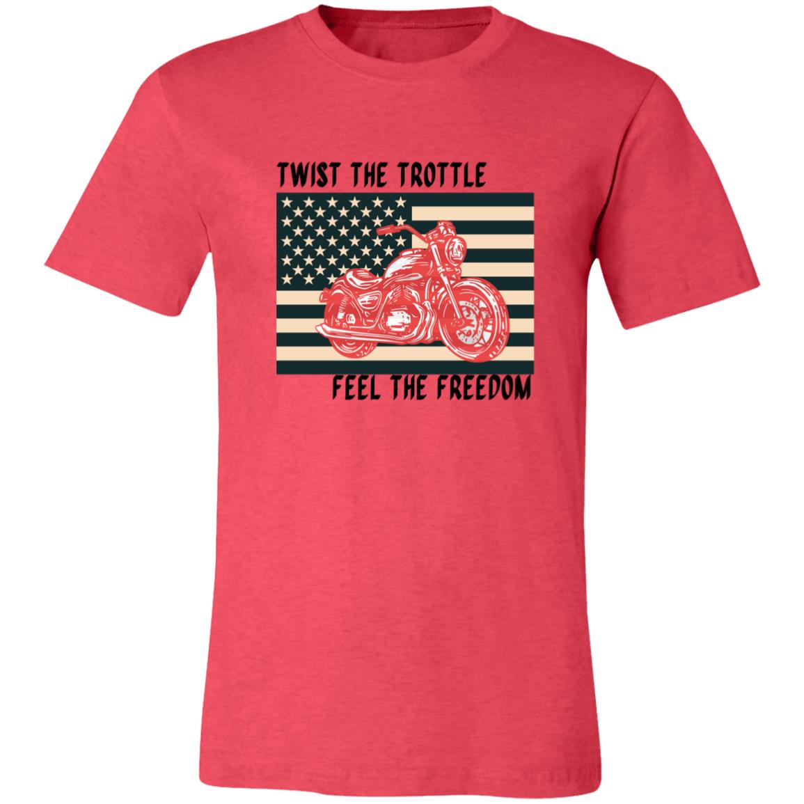 TWIST THE TROTTLE FEEL THE FREEDOM | AMERICAN FLAG T-SHIRT | FATHER'S DAY GIFT | GIFT FOR HIM