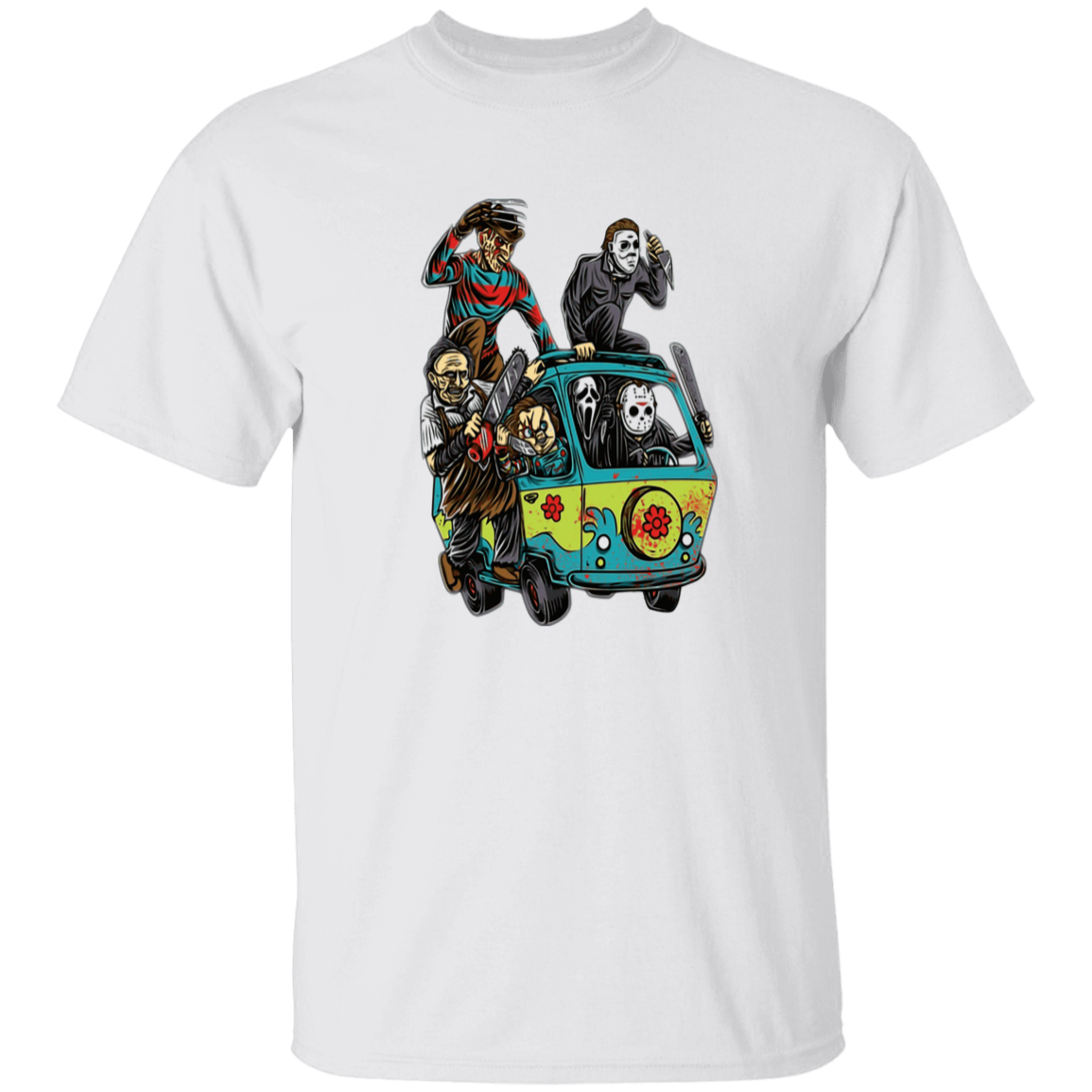 MONSTERS GET AWAY VAN HALLOWEEN T-SHIRT