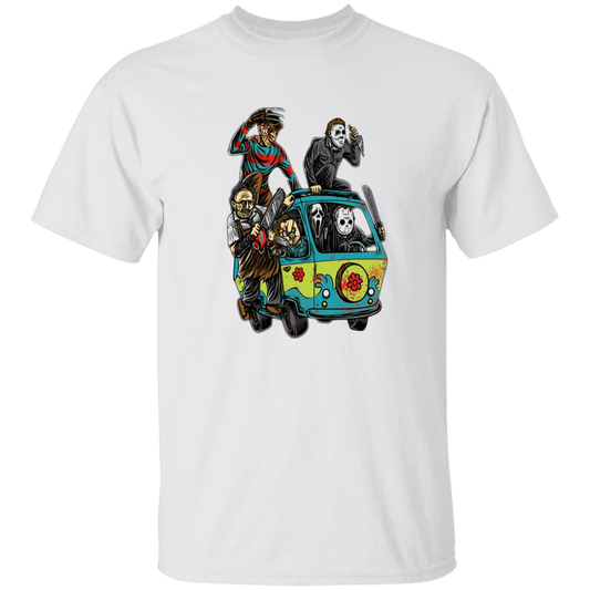 MONSTERS GET AWAY VAN HALLOWEEN T-SHIRT