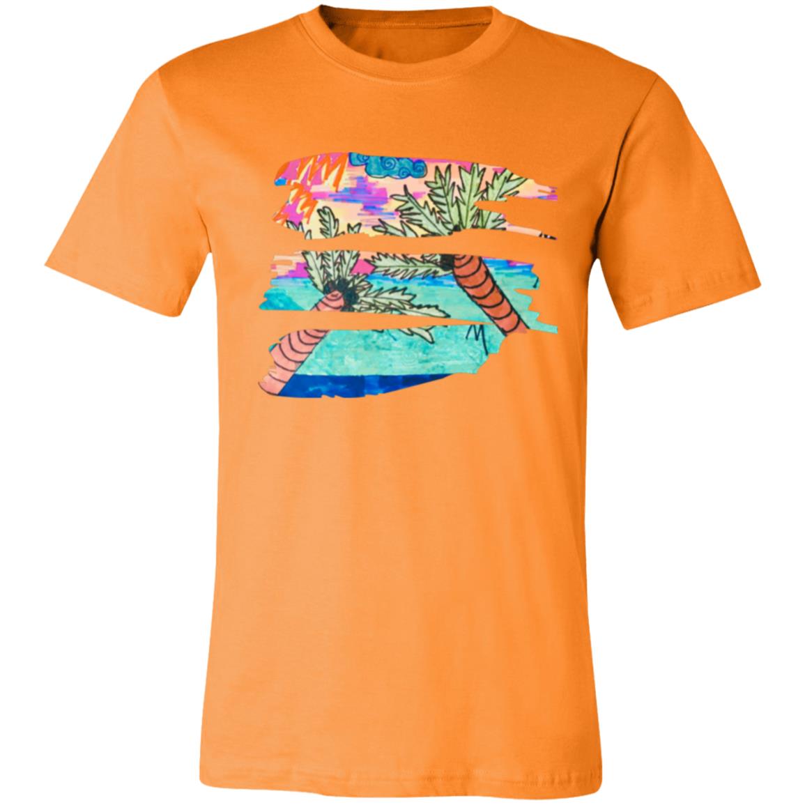 Vintage Palm Trees & Vitamin Sea Brush Stroke Unisex Jersey Short-Sleeve T-Shirt