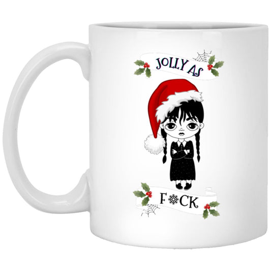 JOLLY AS F*CK Wednesday Addams Mug