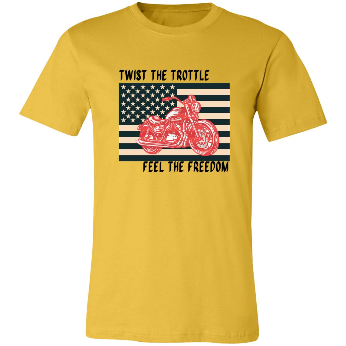 TWIST THE TROTTLE FEEL THE FREEDOM | AMERICAN FLAG T-SHIRT | FATHER'S DAY GIFT | GIFT FOR HIM