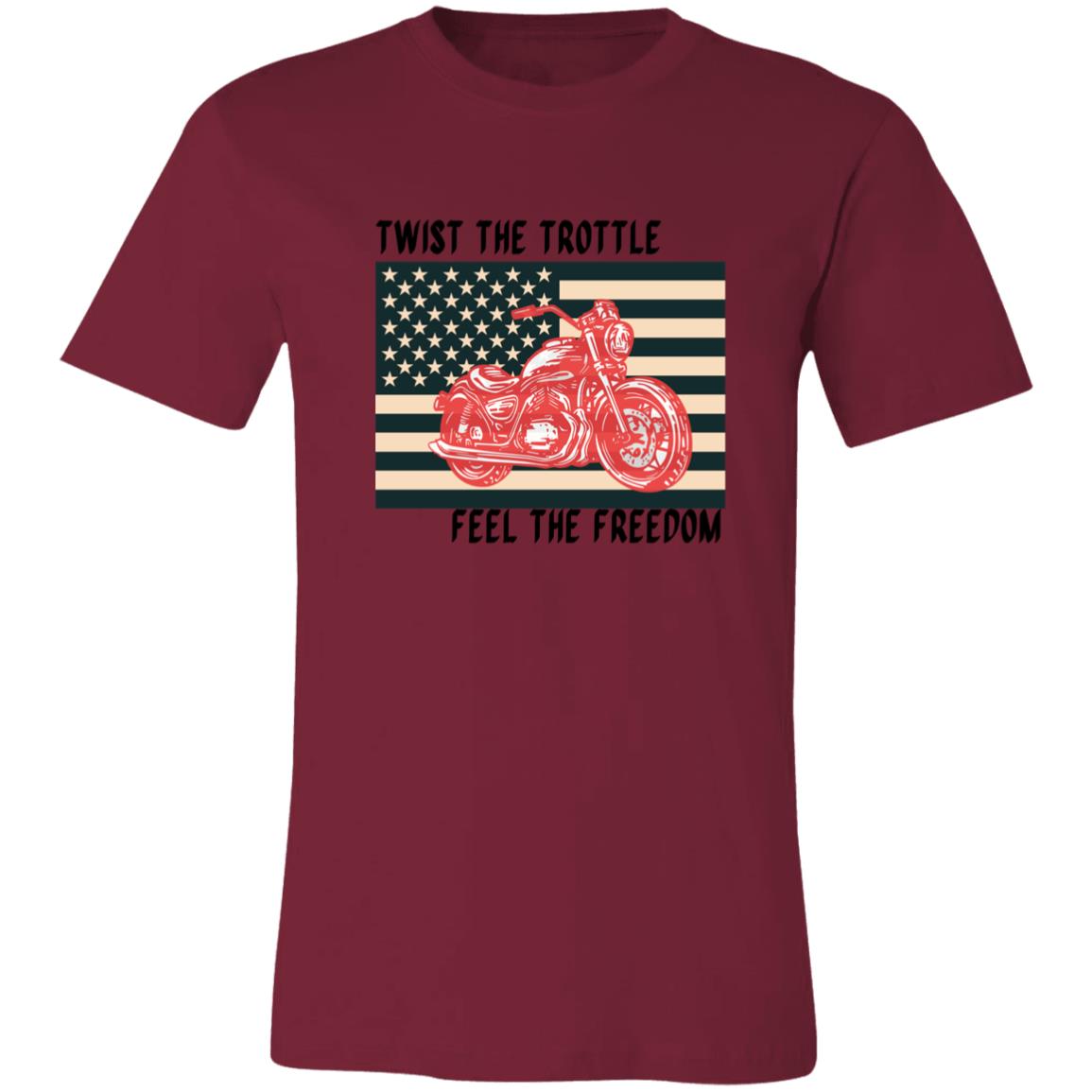 TWIST THE TROTTLE FEEL THE FREEDOM | AMERICAN FLAG T-SHIRT | FATHER'S DAY GIFT | GIFT FOR HIM