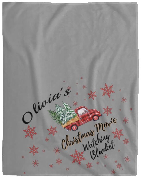 Personalized Cozy Plush Fleece Christmas Movie Watching Blanket