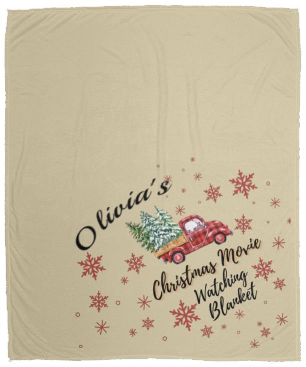 Personalized Cozy Plush Fleece Christmas Movie Watching Blanket