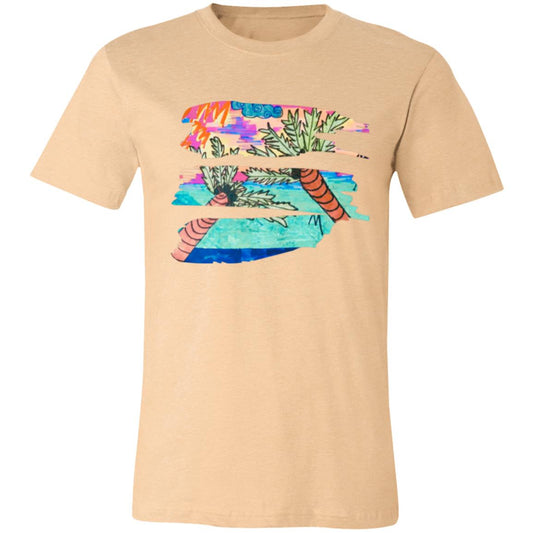 Vintage Palm Trees & Vitamin Sea Brush Stroke Unisex Jersey Short-Sleeve T-Shirt