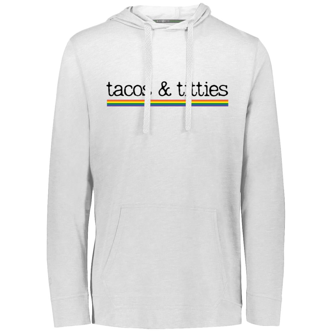 tacos & titties T-shirt Hoodie | Pride Flag | Eco Triblend Pride T-Shirt Hoodie