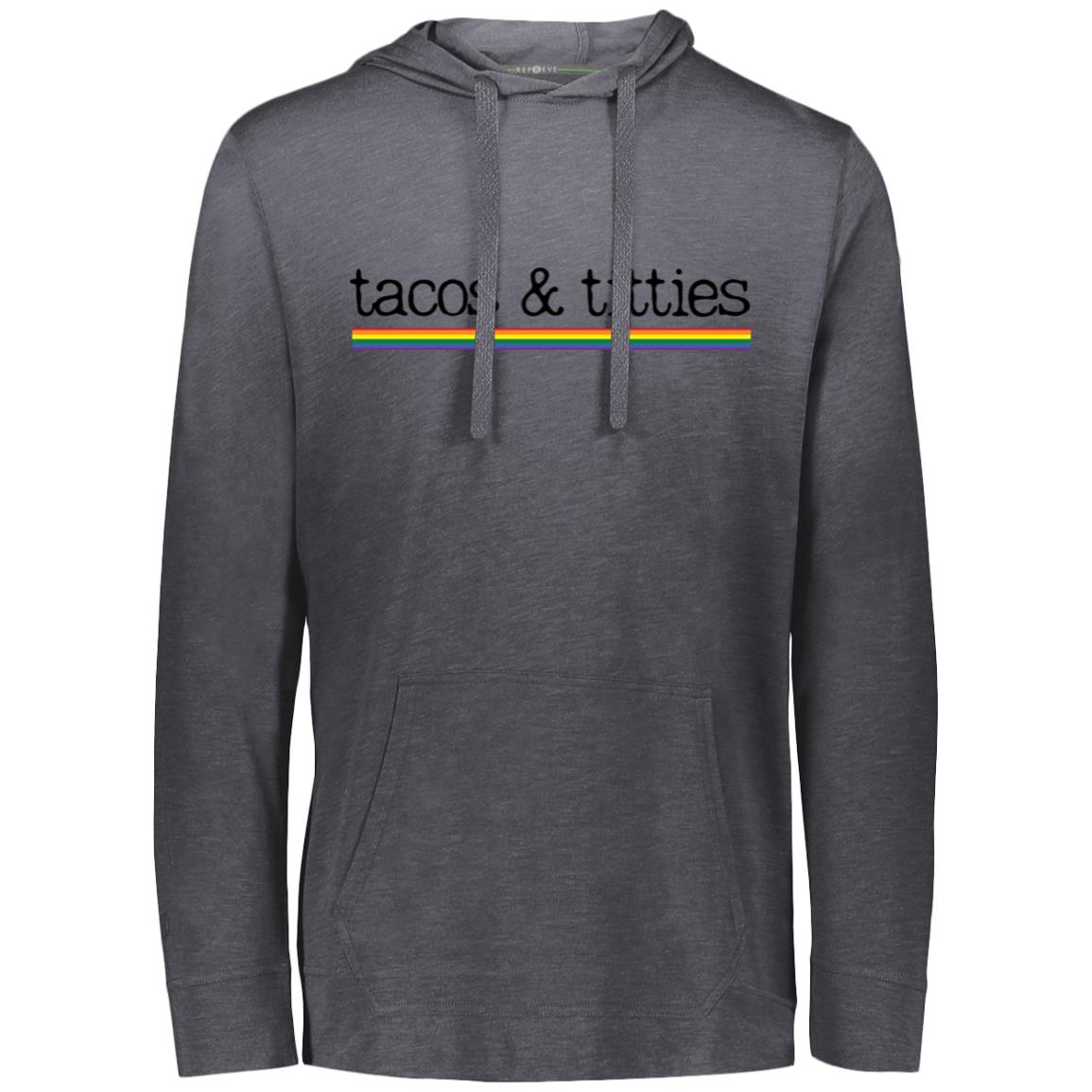 tacos & titties T-shirt Hoodie | Pride Flag | Eco Triblend Pride T-Shirt Hoodie