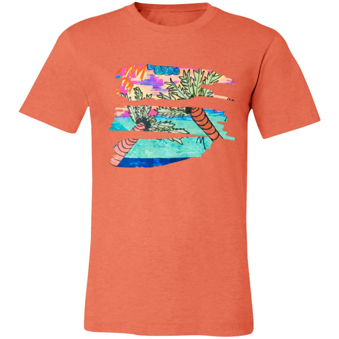 Vintage Palm Trees & Vitamin Sea Brush Stroke Unisex Jersey Short-Sleeve T-Shirt