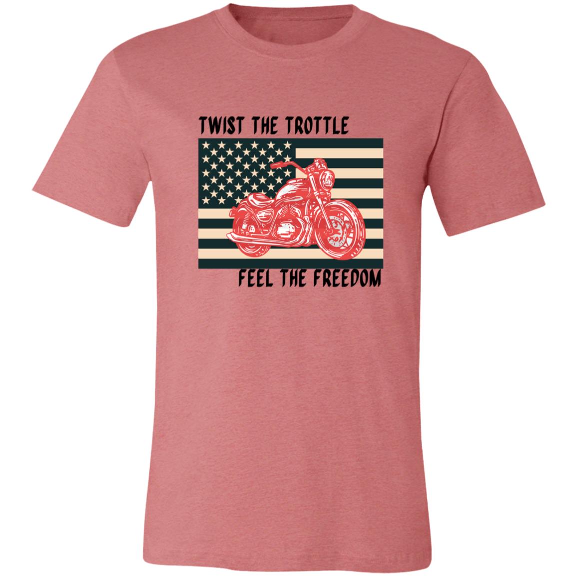 TWIST THE TROTTLE FEEL THE FREEDOM | AMERICAN FLAG T-SHIRT | FATHER'S DAY GIFT | GIFT FOR HIM