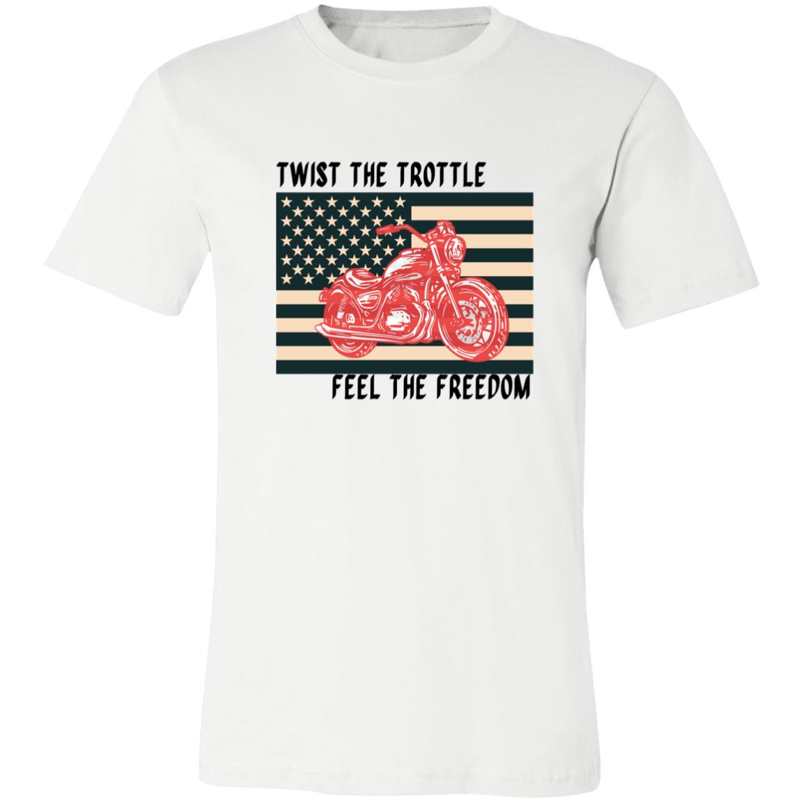 TWIST THE TROTTLE FEEL THE FREEDOM | AMERICAN FLAG T-SHIRT | FATHER'S DAY GIFT | GIFT FOR HIM