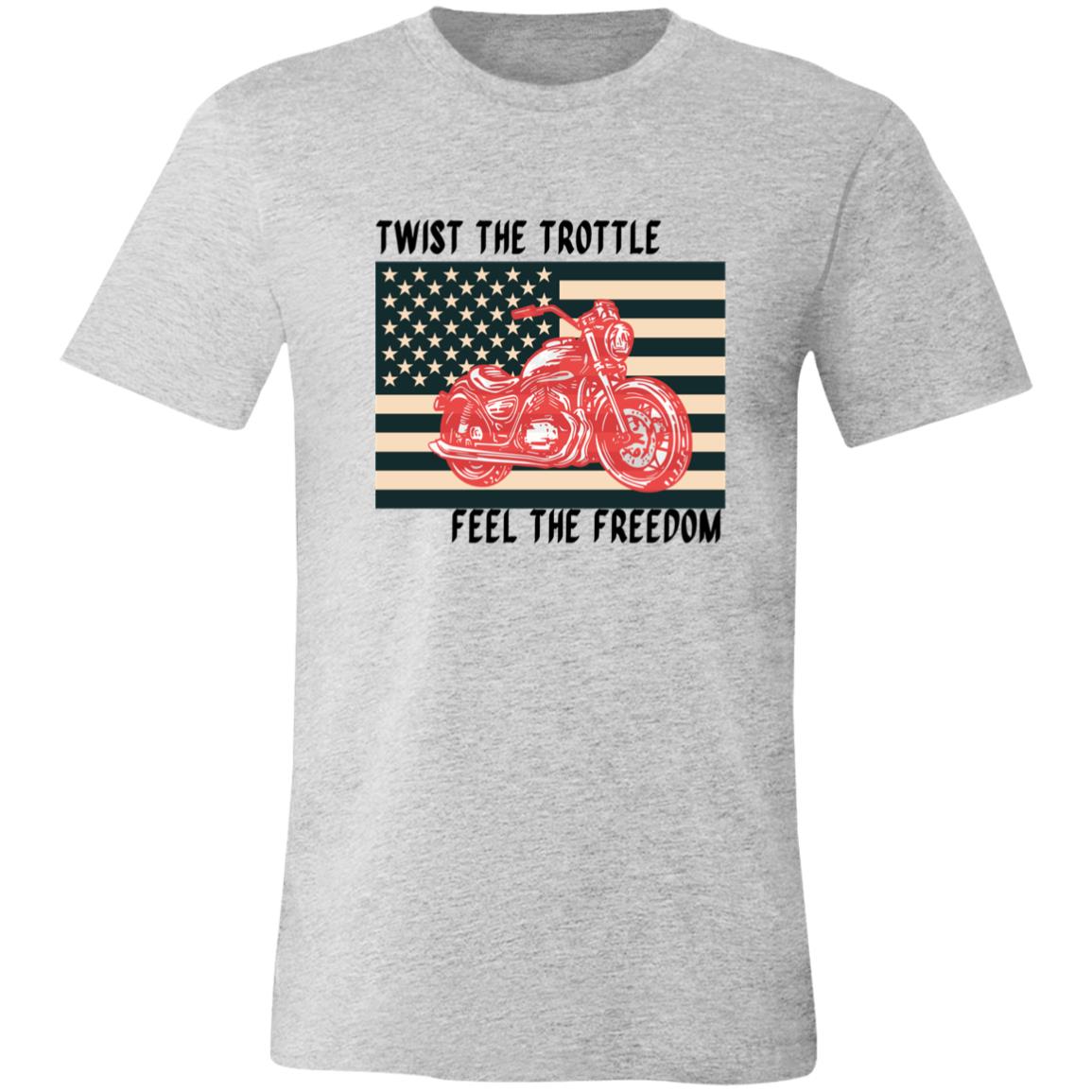 TWIST THE TROTTLE FEEL THE FREEDOM | AMERICAN FLAG T-SHIRT | FATHER'S DAY GIFT | GIFT FOR HIM