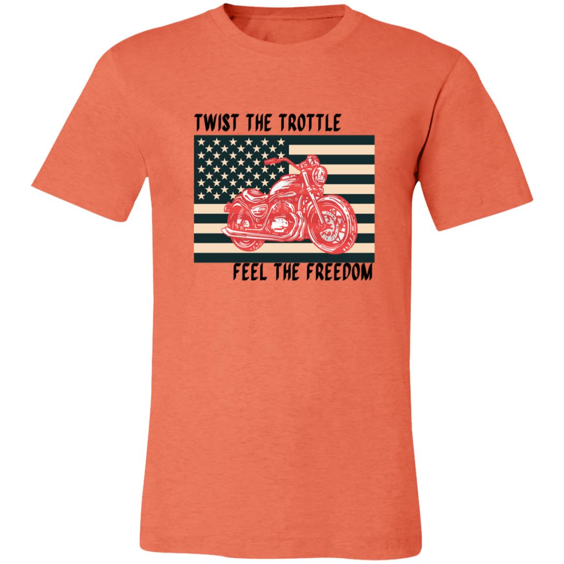 TWIST THE TROTTLE FEEL THE FREEDOM | AMERICAN FLAG T-SHIRT | FATHER'S DAY GIFT | GIFT FOR HIM