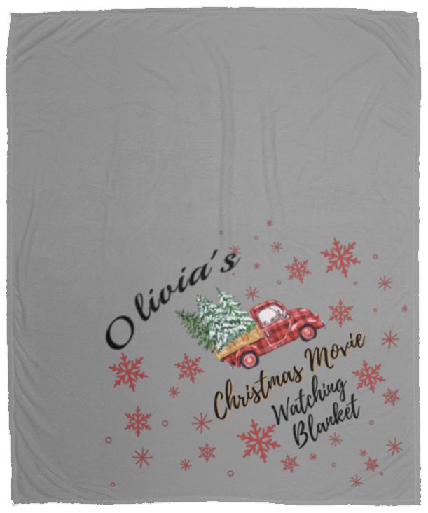 Personalized Cozy Plush Fleece Christmas Movie Watching Blanket