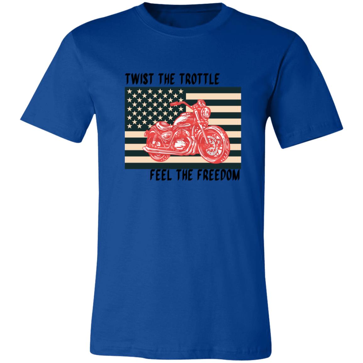 TWIST THE TROTTLE FEEL THE FREEDOM | AMERICAN FLAG T-SHIRT | FATHER'S DAY GIFT | GIFT FOR HIM