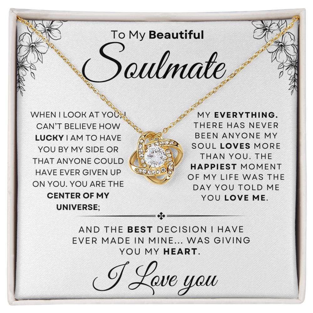 TO MY BEAUTIFUL SOULMATE | VALENTINE'S DAY GIFT | LOVE KNOT NECKLACE