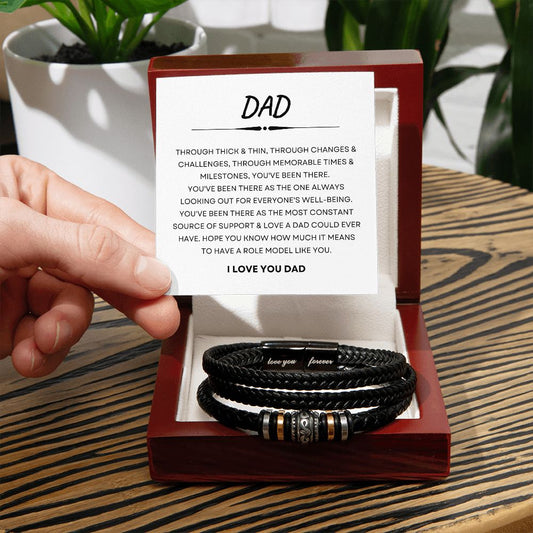 Love You Forever Men's Bracelet with Message Card | Father's Day Gift | Gift for Him