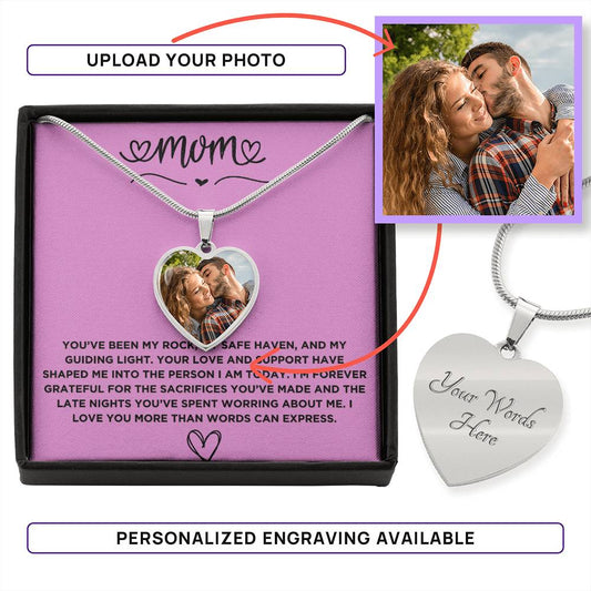 HAPPY MOTHER'S DAY | PERSONALIZED HEART PENDANT NECKLACE | GIFT FOR MOM