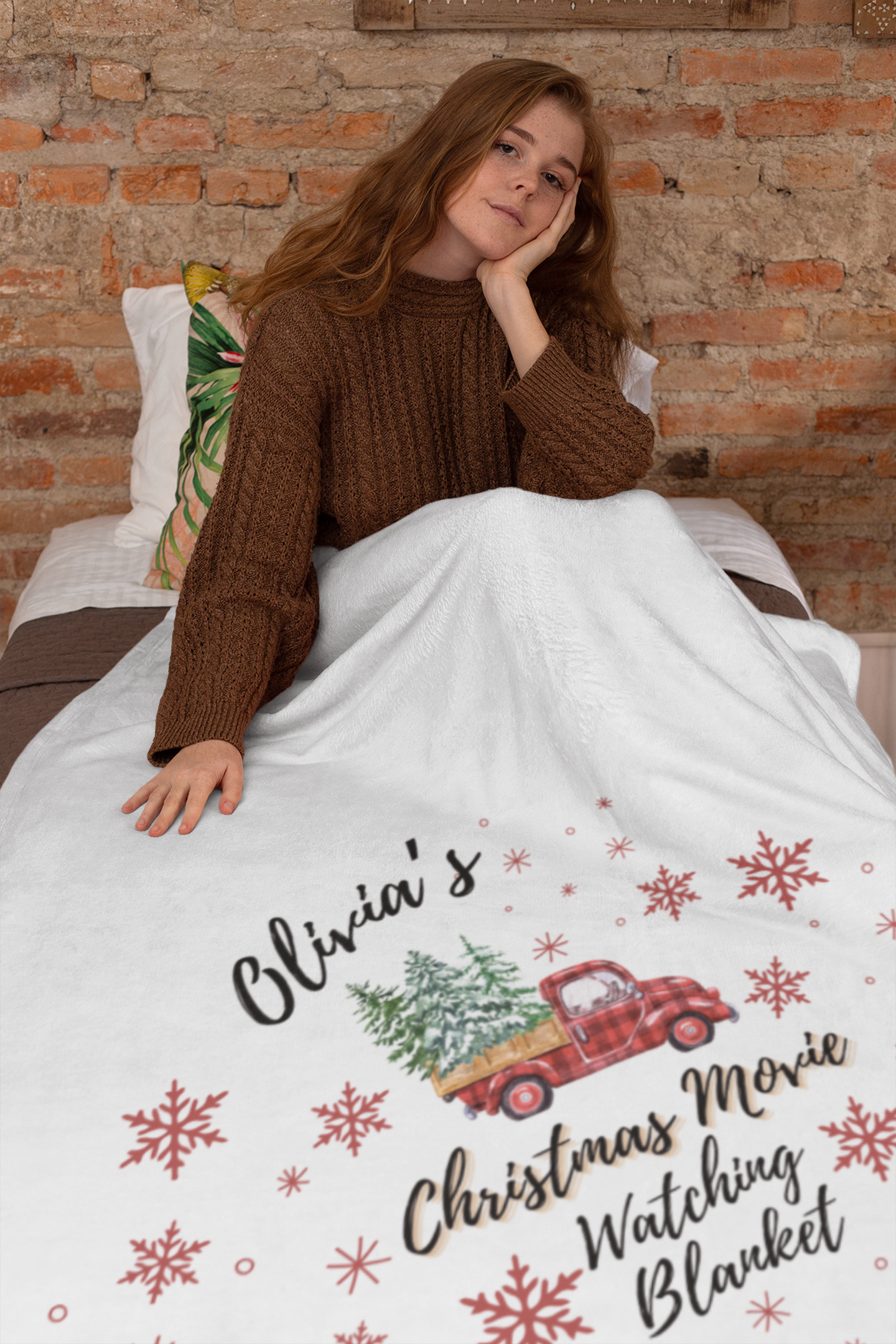 Personalized Cozy Plush Fleece Christmas Movie Watching Blanket