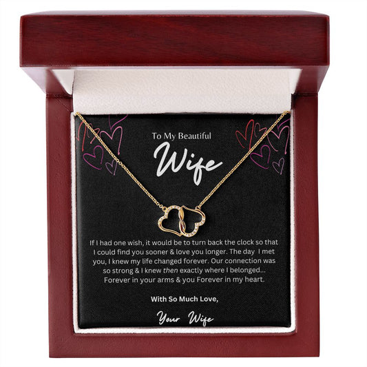 Everlasting Love | Forever Love Necklace| To My Wife | Gold & Diamond Heart Necklace | Love is Love