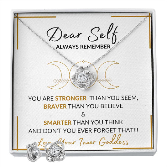 Love Knot Necklace & Earrings | Dear Self | Inner Goddess Gift