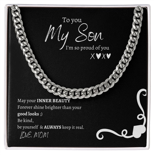 To My Son | Gift for Son | Cuban Chain Link Necklace