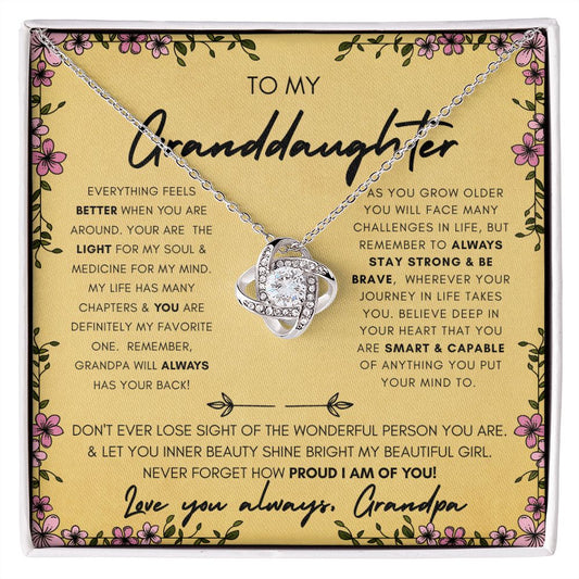 Love Knot Necklace | To My Granddaughter | To Granddaughter from Grandpa
