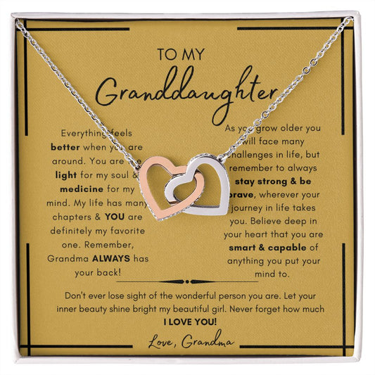 Interlocking Hearts | To My Granddaughter | To Granddaughter from Grandma | I Love My Granddaughter