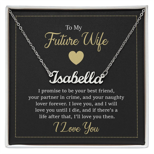 Custom Name Necklace with Message Card | To My Future Wife | To My Soulmate