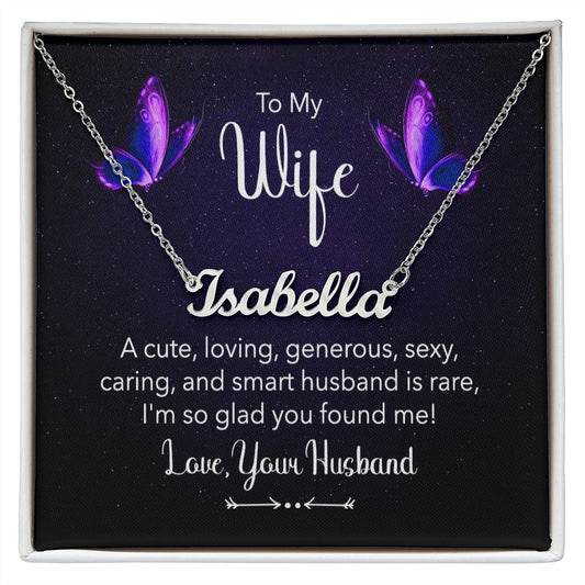 Custom Name Necklace | To My Wife | Cute Humor | Gift For Her