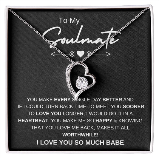 Forever Love Necklace | To My Soulmate | Gift for Her | Gift for Girlfriend |Gift for All | Love is Love | To My Partner